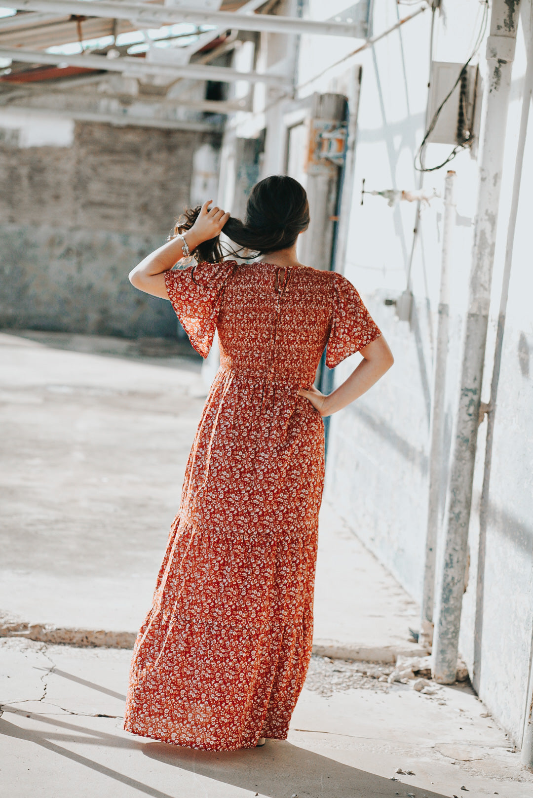 ONLY 1 L LEFT Rust Floral Maxi Dress ...